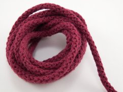 Bavlněná oděvní šňůra - tmavá vínová - průměr 0,5 cm