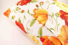 Herbal pillow for well-being - large poppies on a white background - size 35 cm x 28 cm