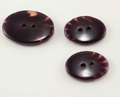 Hole button oval - wine brown - size 1.2 cm x 1,9 cm