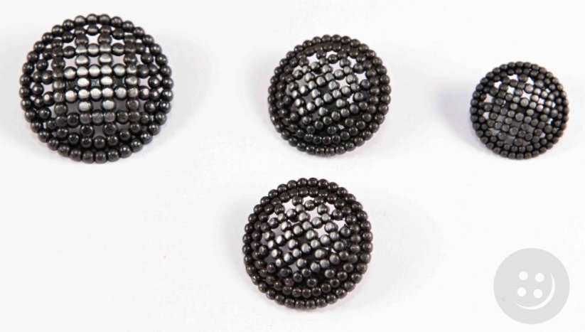 Luxurious shank button - Dark silver  - diameter 2,3 cm
