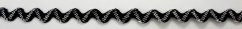 Ric Rac ribbon with metal thread - silver, black - width 1 cm