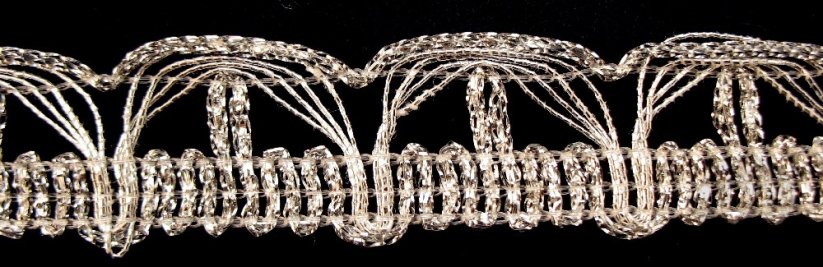 Mettalic gimp braid trim - silver - width 2 cm