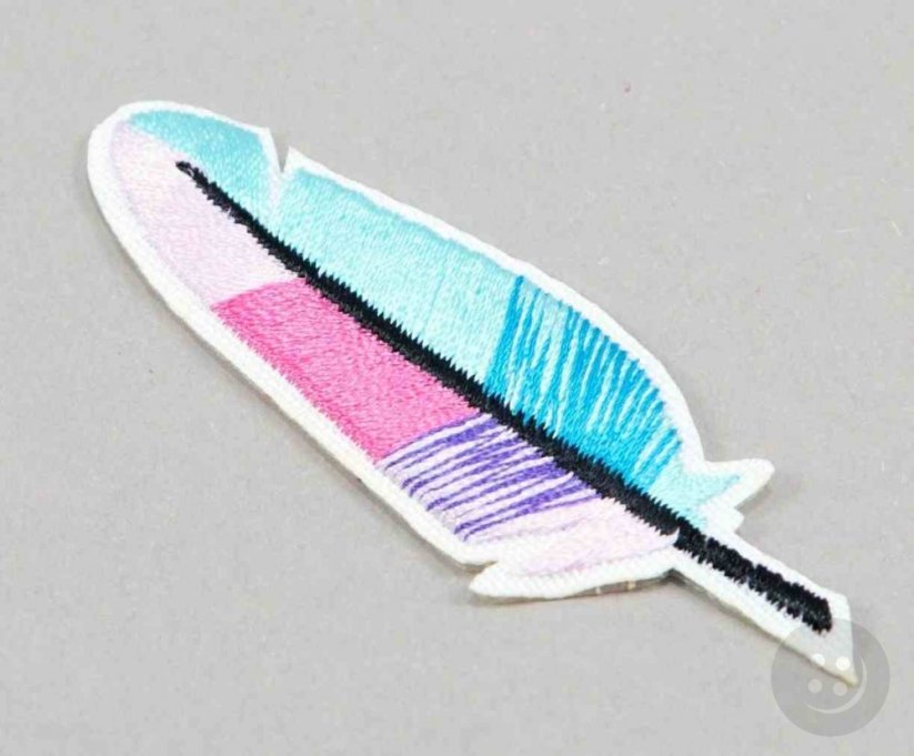 Iron-on patch - feather - more color variants - dimensions 6,5 cm x 2,2 cm