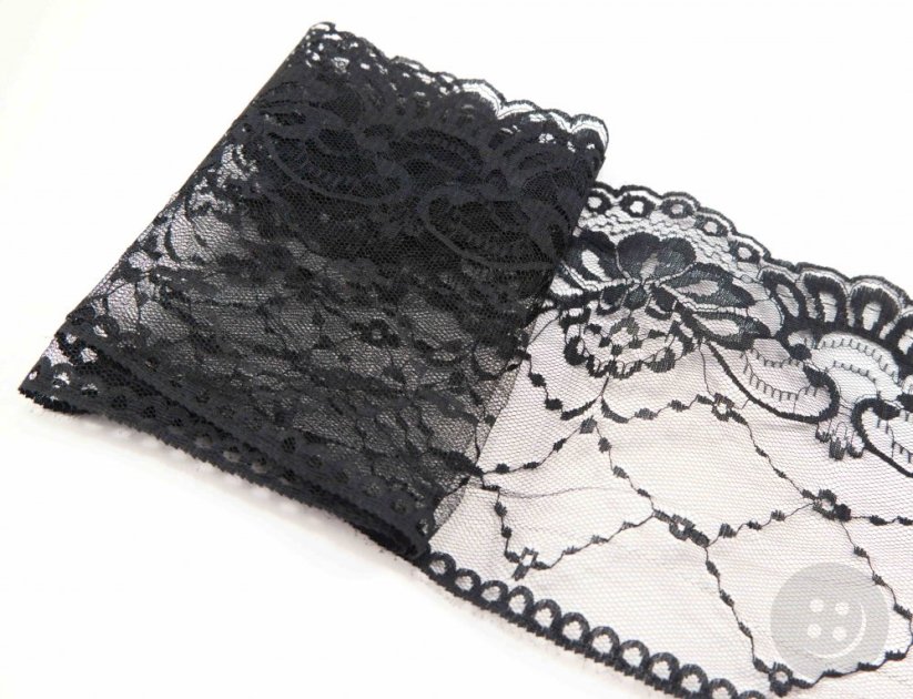 Polyester Lace - black - width 16 cm