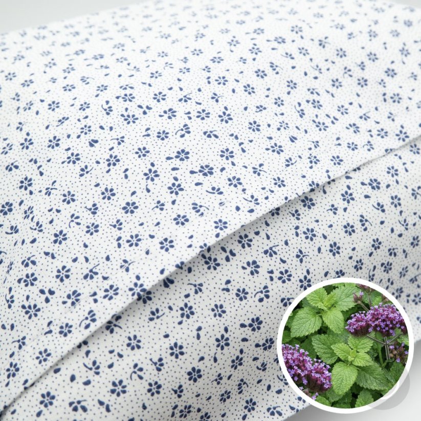 Bylinkový polštářek Citrusový klid - modré drobné kytičky - rozměr 35 cm x 28 cm