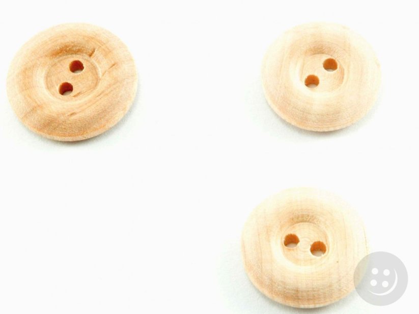 Round Wooden Button with a Wide Rim- diameter 2,2 cm