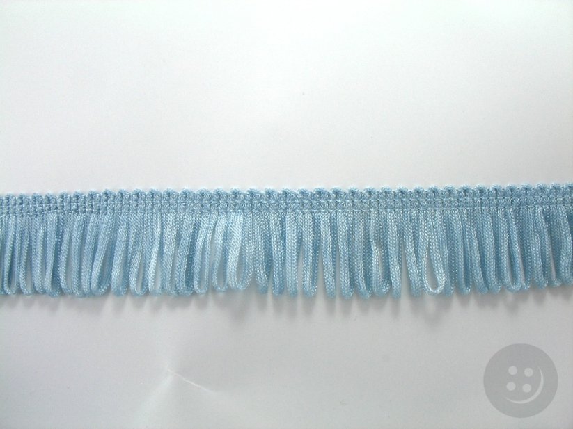 Fringes - light grey, blue - width 2,5 cm