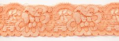 Elastic lace trim - salmon - width 4 cm