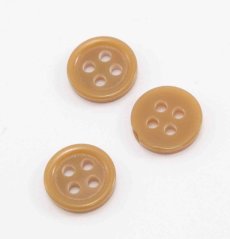 Knopflochhemdknopf - hellbraun - Durchmesser 1,2 cm