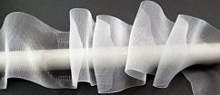 Pencil pleat curtain edging - white - width 8 cm