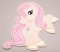 Iron-on patch - Fluttershy My Little Pony - cream, pink - size 10 cm x 9.5 cm