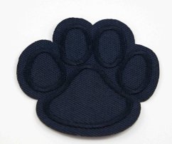 Iron-on patch - paw - 6 x 6cm - dark blue