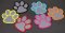 Iron-on reflective patch - paw - turquoise, green, orange, red, pink, black, reflective silver