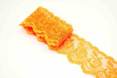 Bestickte Spitze - orange - Breite 4,3 cm
