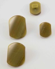 Gombík so spodným prišitím - khaki - rozmer 1,7 cm x 2,3 cm