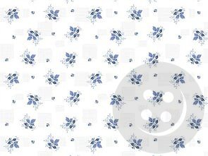 Bavlnené plátno - modré kvetinky na bielom podklade