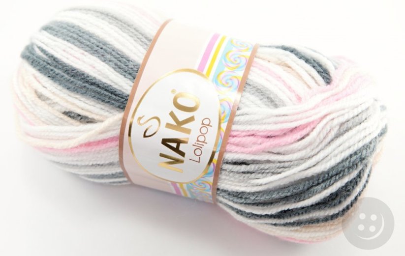 Yarn Lolipop - pink white gray 81956