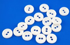 Buttonhole shirt button - white - diameter 1 cm
