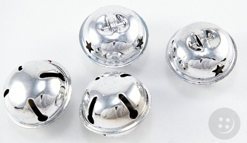 Jingle bell - silver - diameter  3 cm