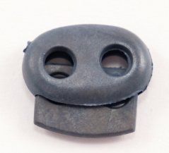Plastik Stopper - flach  - grau blau - Kordelzug 0,5 cm