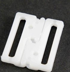 Plastové podprsenkové zapínanie - biela - prievlak 2 cm