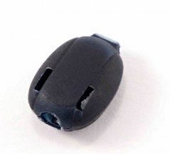 Plastic cord end - dark blue - pulling hole diameter 0.5 cm