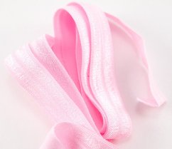 Fold over elastic trim - pink - width 1.8 cm