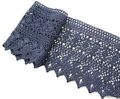 Dunkelblaue Baumwollklöppelspitze – Breite 14 cm
