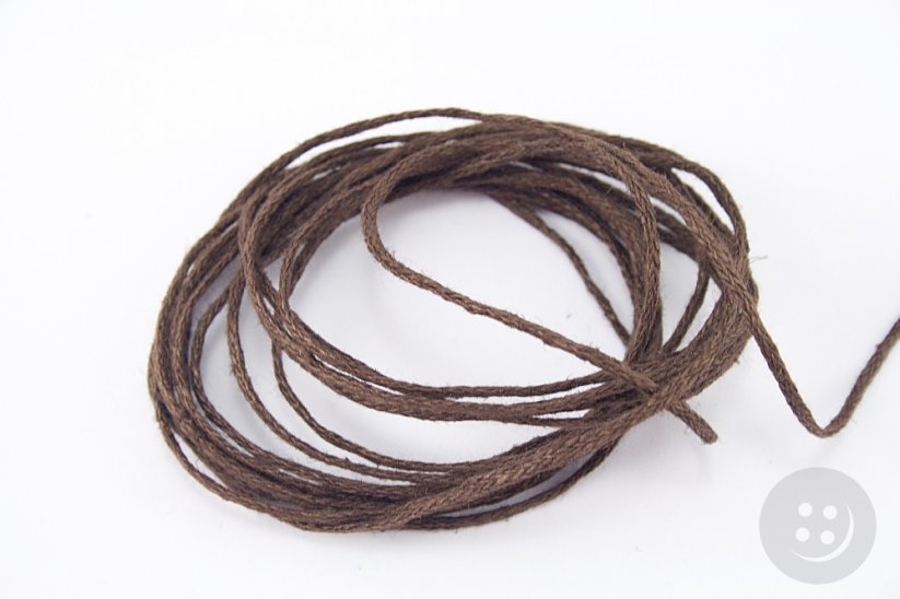 Baumwoll-Schnur für Klamotten -  braun - Durchmesser 0,15 cm