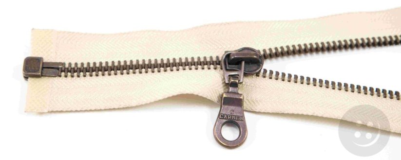 Dělitelný kovový starokovový zip č.5 více barev - délka (30 - 100 cm)