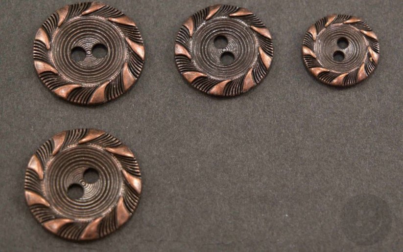 Metal button - old copper  - diameter 2,5 cm