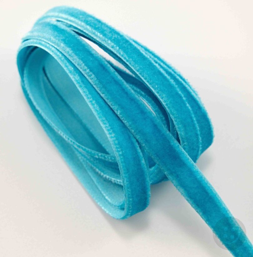 Velvet ribbon - turquoise blue - width 2 cm