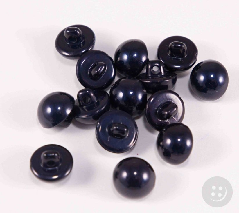 Knoflík perlička se spodním přišitím - černo fialová - průměr 1,1 cm
