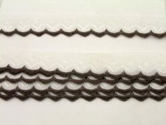 Deko-Borte - braun, weiß - Breite 1,6 cm