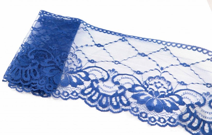 Silonová krajka -  královsky modrá - šířka 16 cm