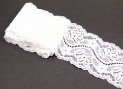 Elastic polyester Lace - white - width 7 cm