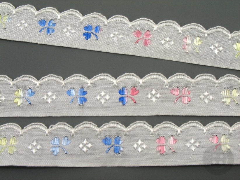Deko-Borte - blau, weiß, pink - Breite 1,5 cm
