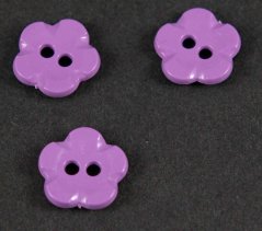 Gombík v tvare kvetinky - fialová - priemer 1,5 cm