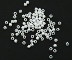 Beads - pearl white - diameter 0,3 cm