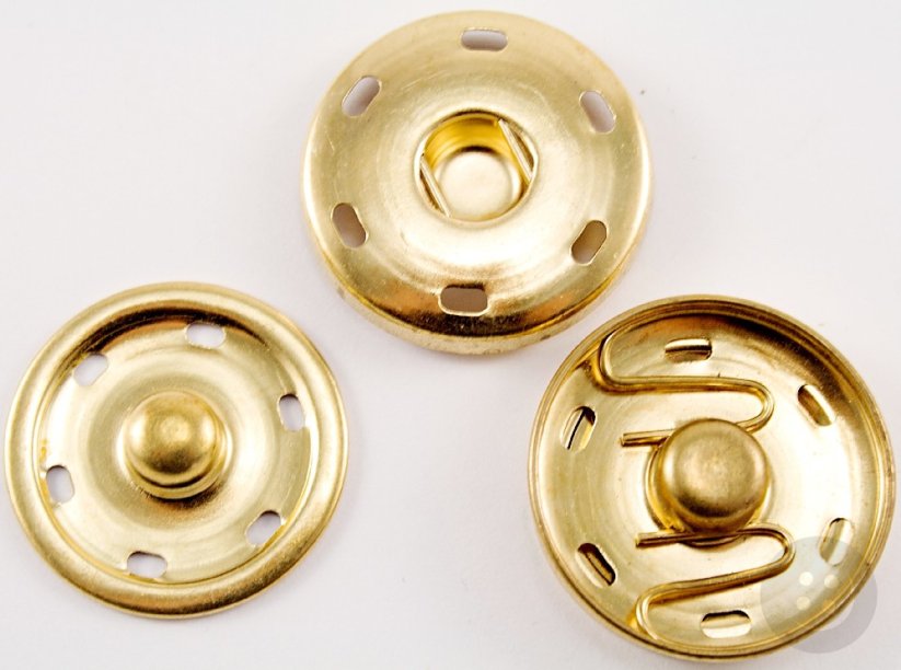 Metalldruckknopf - glattgold - Durchmesser 2,5 cm