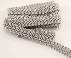 Galonborte - Schlaufen - hellgrau - Breite 1,5 cm