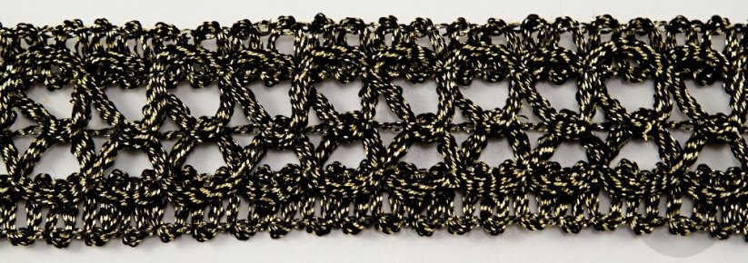 Decorative braid - black, gold - width 3 cm