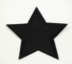 Iron-on patch - star - 7cm - black