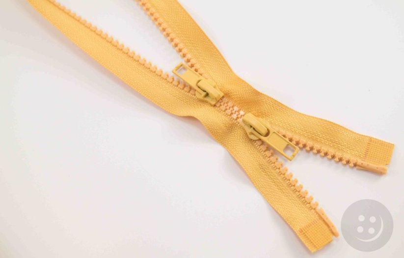 Protisměrný kostěný zip - délka (65 - 150 cm) - různé barvy