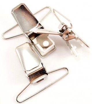 Suspender clips and buckles