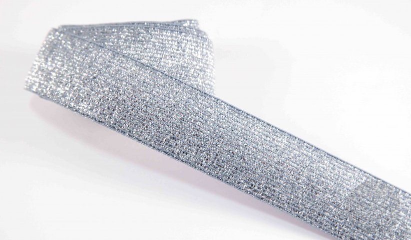 Ozdobná pruženka - šedá stříbrná - šířka 3 cm