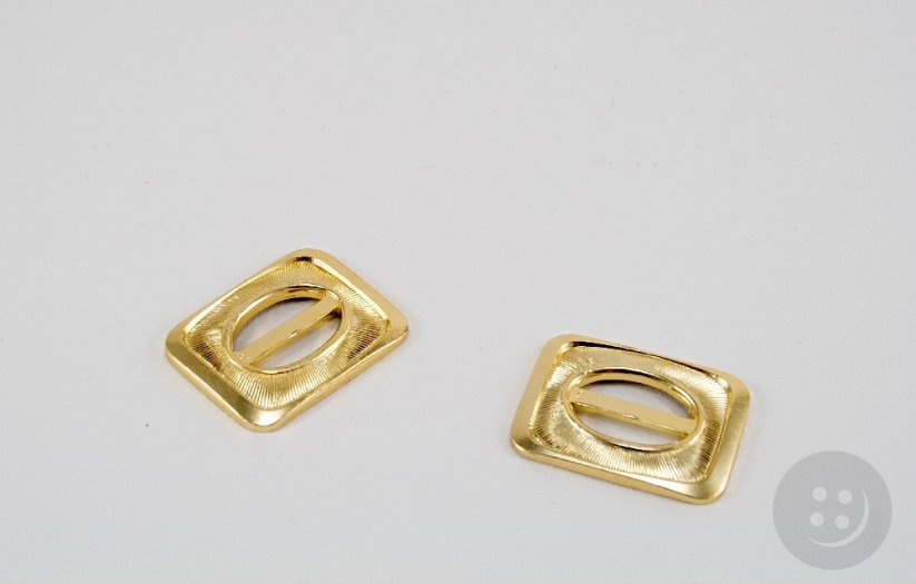 Metall Schnalle - gold - Durchmesser 1,8 cm - Größe 3,2 cm x 2,5 cm