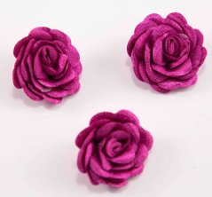 Satinblume zum Annähen - Fuchsie - Durchmesser 3 cm