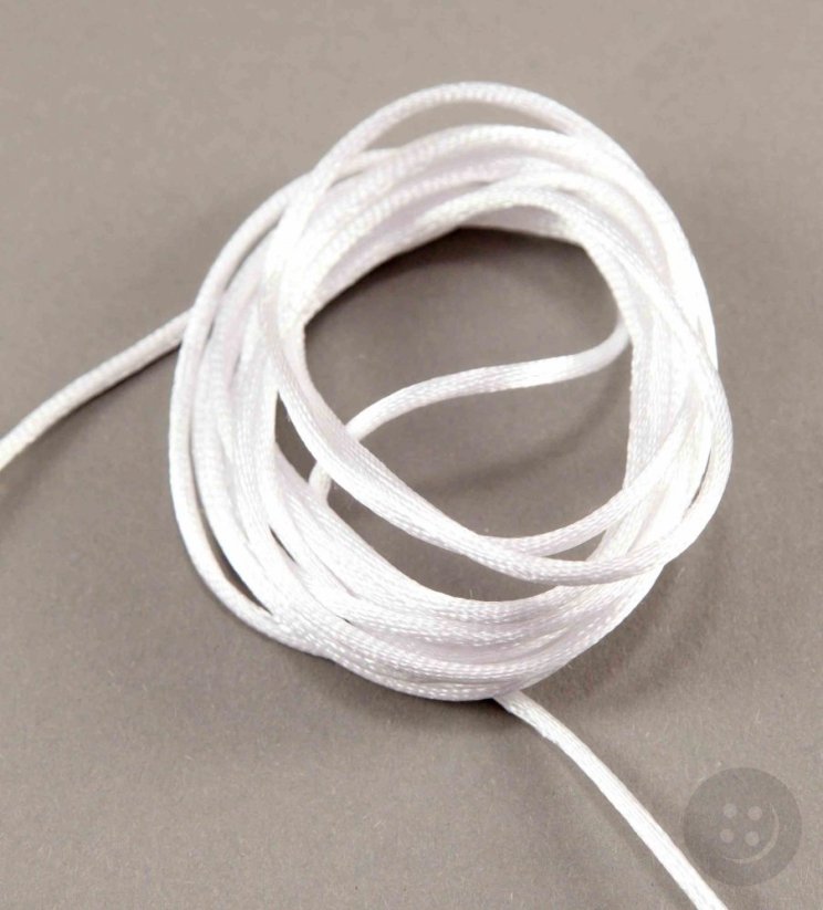 Satin cord - white - diameter 0,2 cm