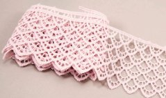 Guipure lace trim - old pink - width 6 cm